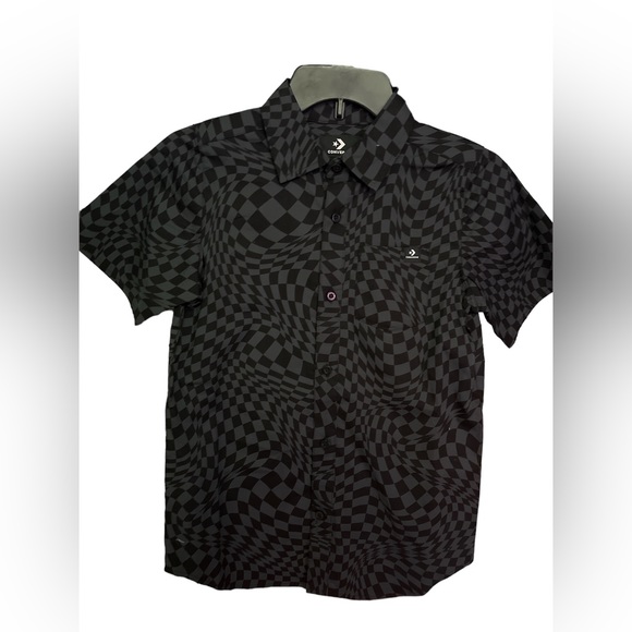 Converse Other - NWT CONVERSE  Checkers Gray & Black Dress Shirt for Boys /Size Small /8-10 yrs